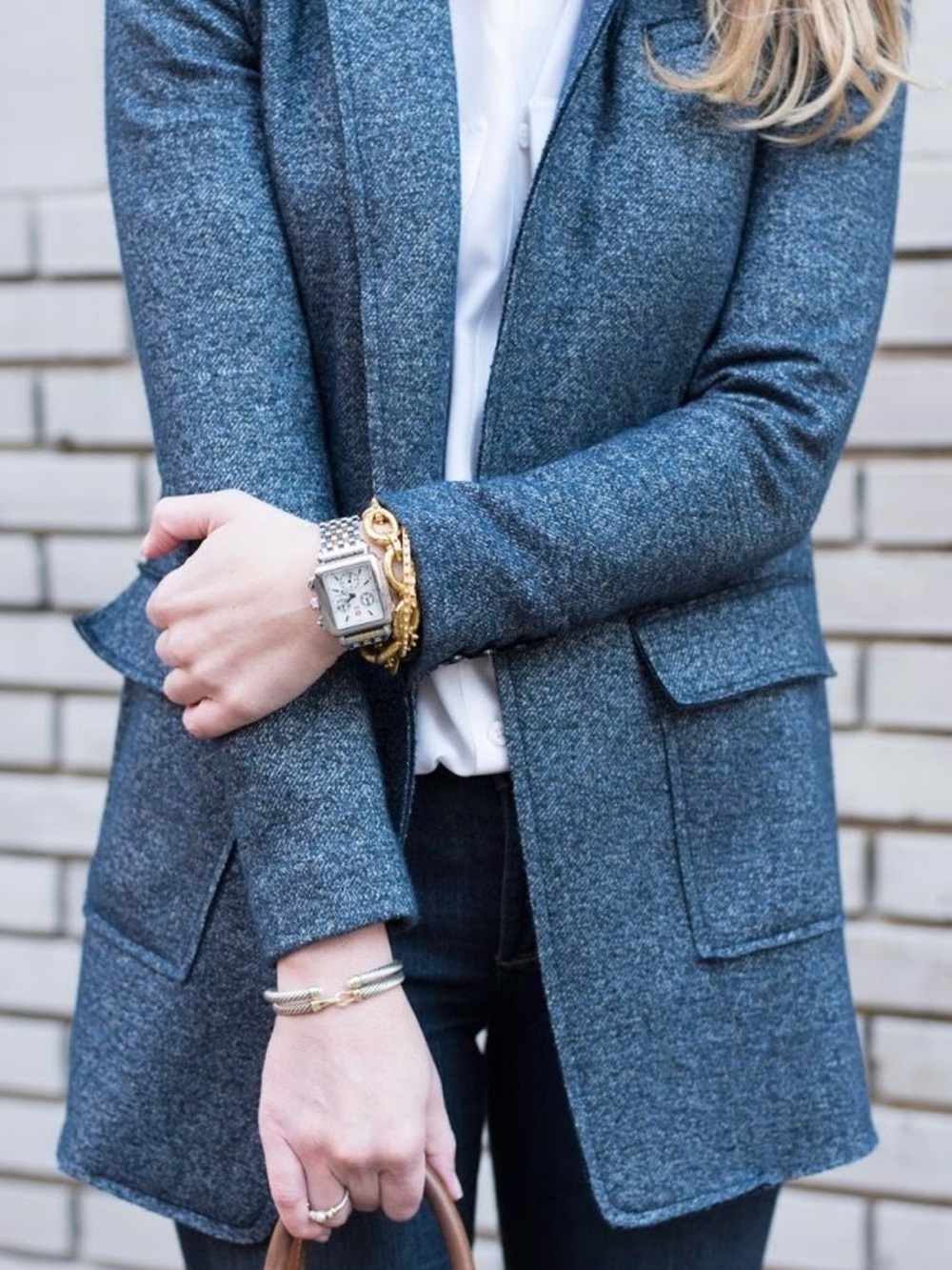 Banana Republic blue boyfriend blazer